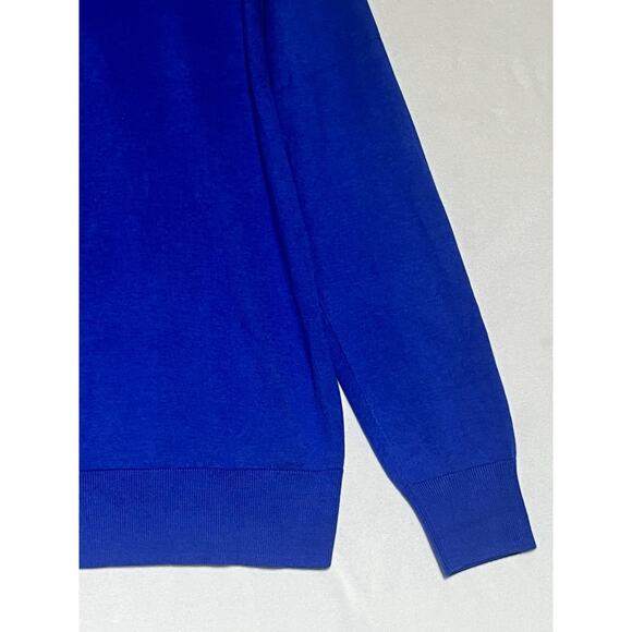 Brooks Brothers Supima Cotton Pullover Sweater Mens Large Blue Mock Neck 1/4 Zip - Picture 4 of 13